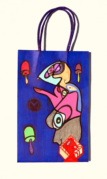 totem, shopping bag,