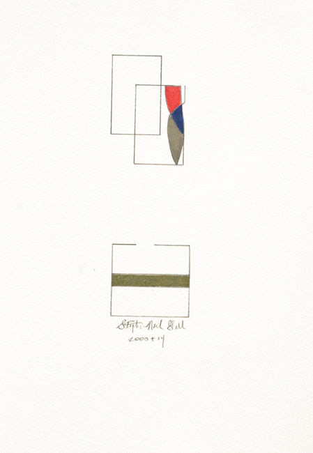 face, metallic ink, cubism