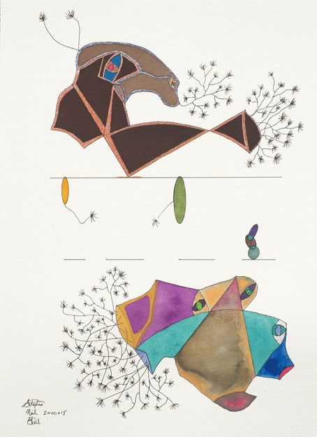 bear, fish, human, plant,