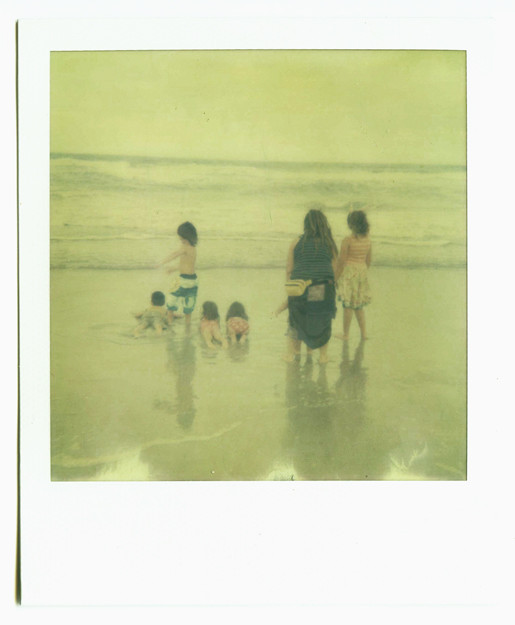 melbourne beach, mother, children,
