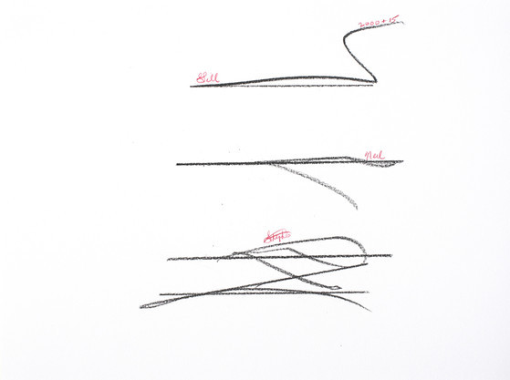 needlethread, colored pencil,