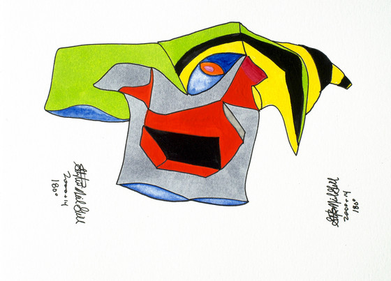 cubist, hidden face,